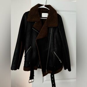 Zara Sherpa Motto Jacket